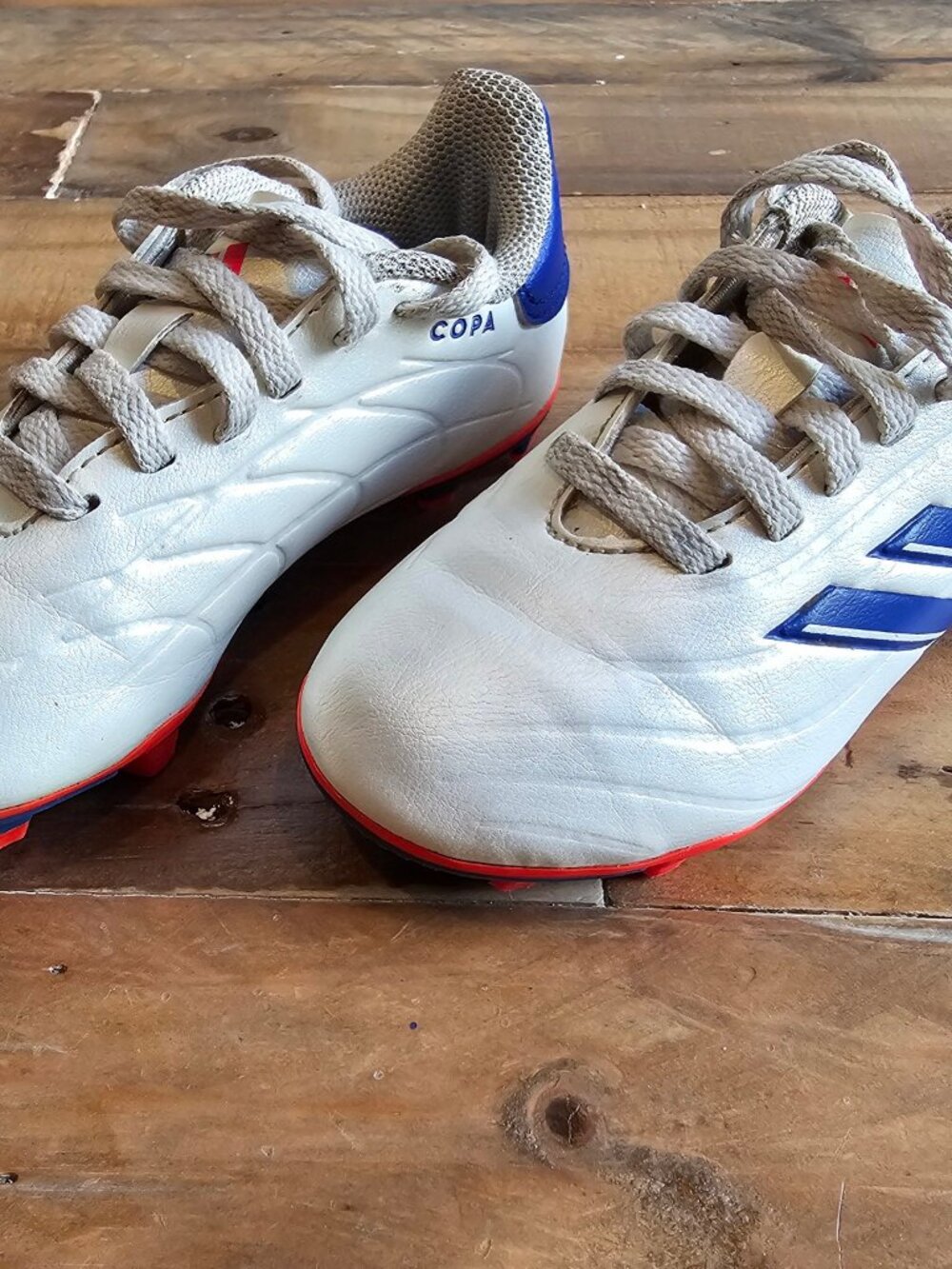 Adidas Copa Pure 2 Club Youth Soccer Cleats 10.5K White Blue Red IG6412